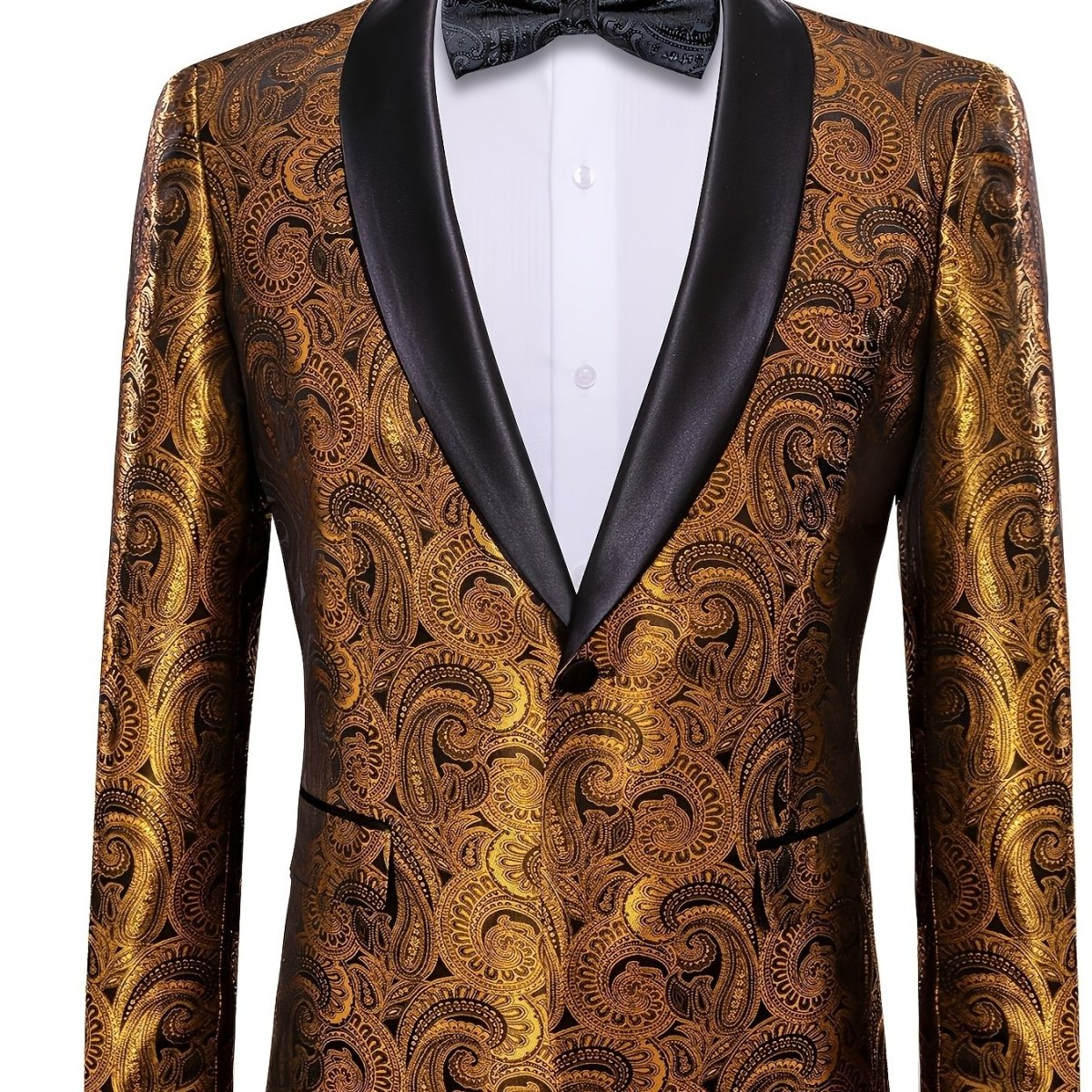 Elegant men's floral slim fit blazer by SHOWLU FASHION, featuring paisley pattern and stylish design for formal occasions.