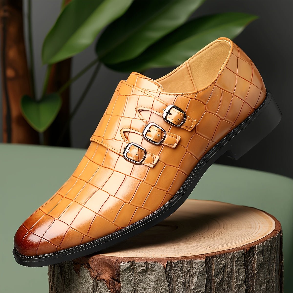SHOWLU Men's formal business suit shoes, pointed toe lace-up Oxfords, black leather dress shoes for men.