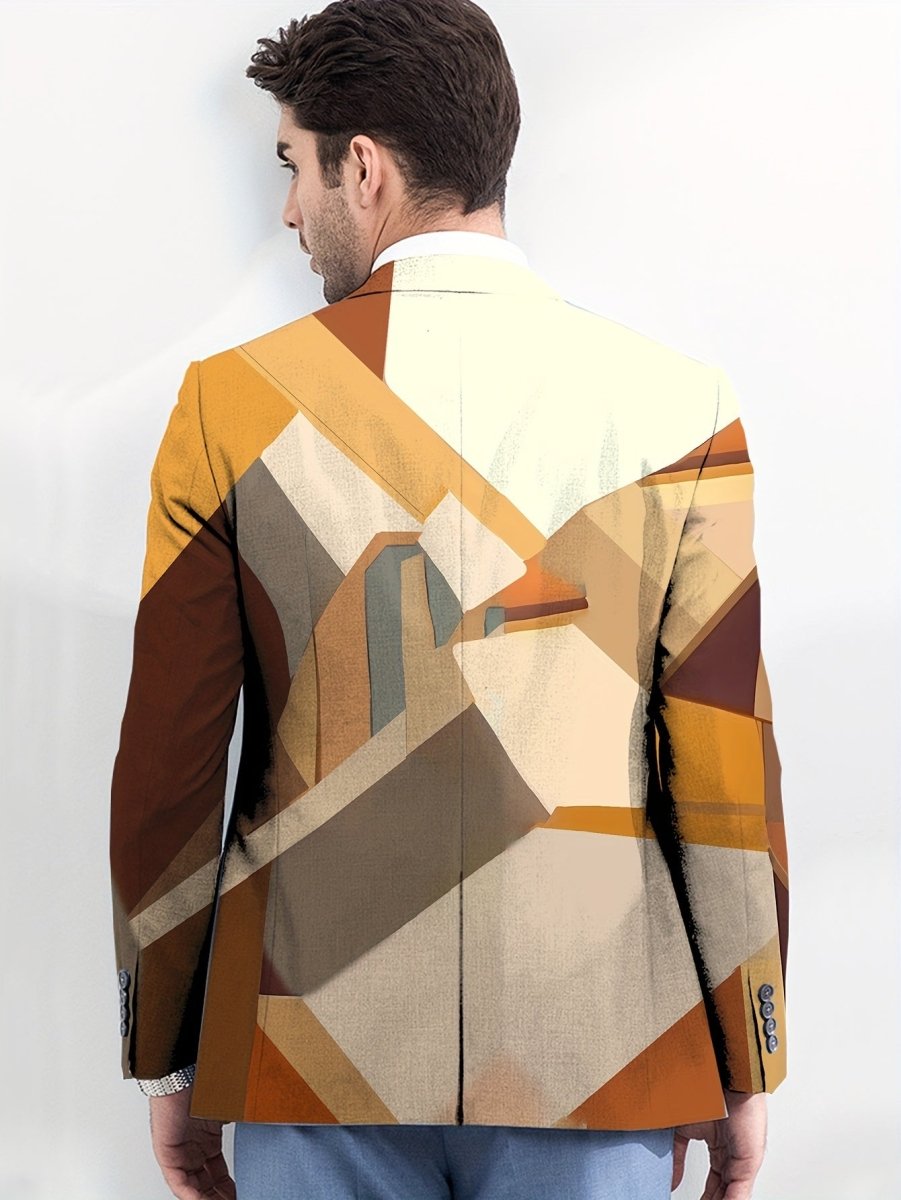 Men's pumpkin orange casual blazer by SHOWLU Fashion Store, trendy skinny fit lapel jacket for young adults, Halloween style.