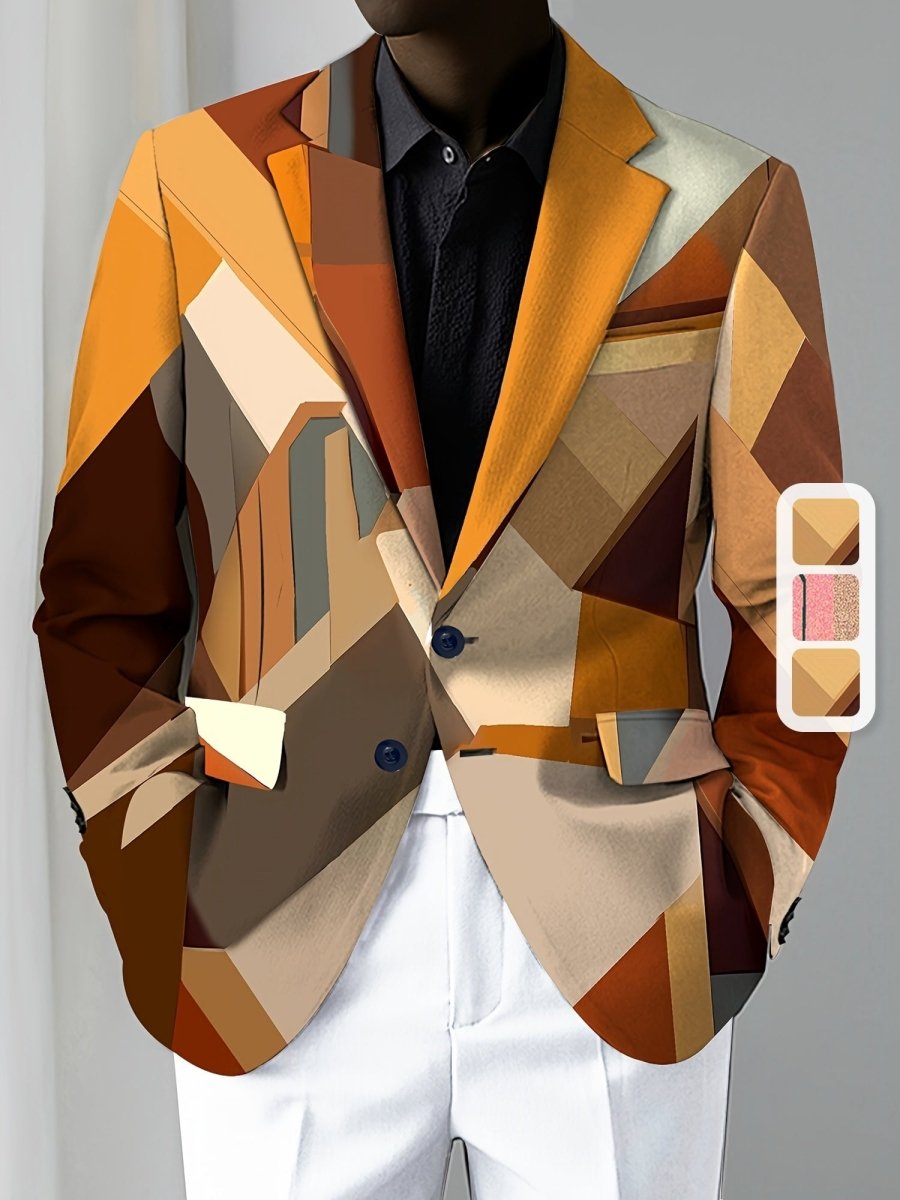 Men's pumpkin orange casual blazer by SHOWLU FASHION STORE, trendy skinny fit lapel jacket for young adults, Halloween style.