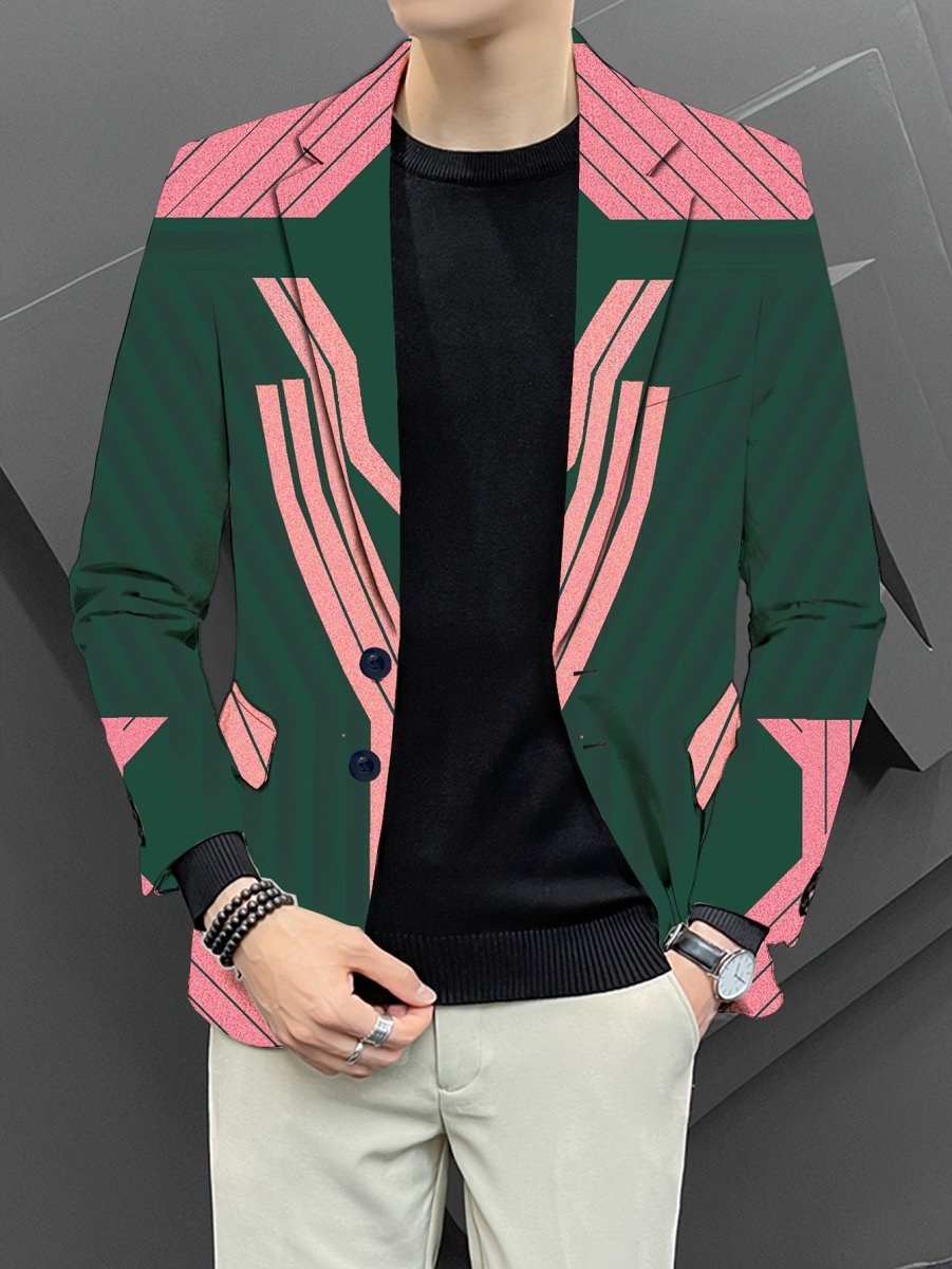 Men's pumpkin orange casual blazer by SHOWLU FASHION STORE, trendy skinny fit blazer with lapel for young adults.