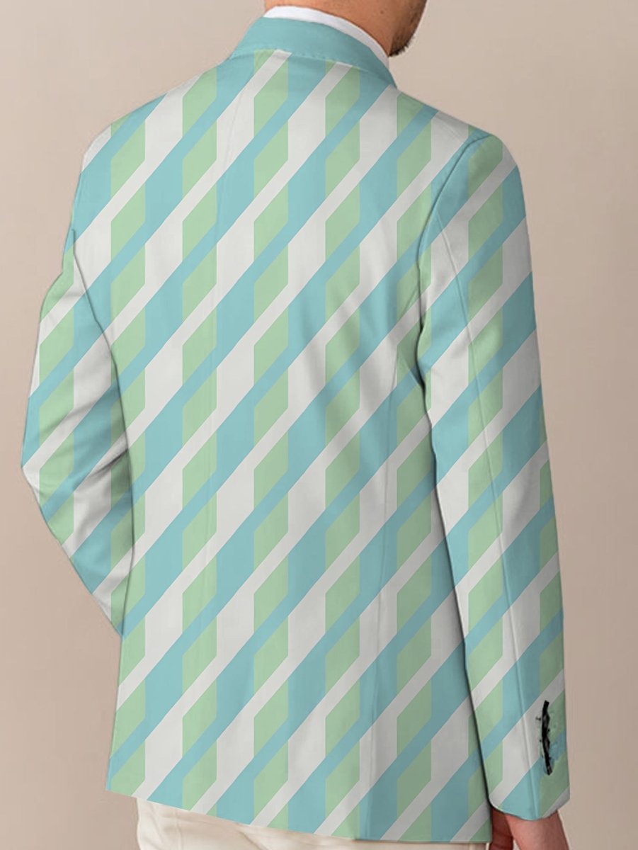 Men's casual polyester blazer by SHOWLU FASHION STORE with print pattern, lapel collar, button details, and regular fit for all-season wear.