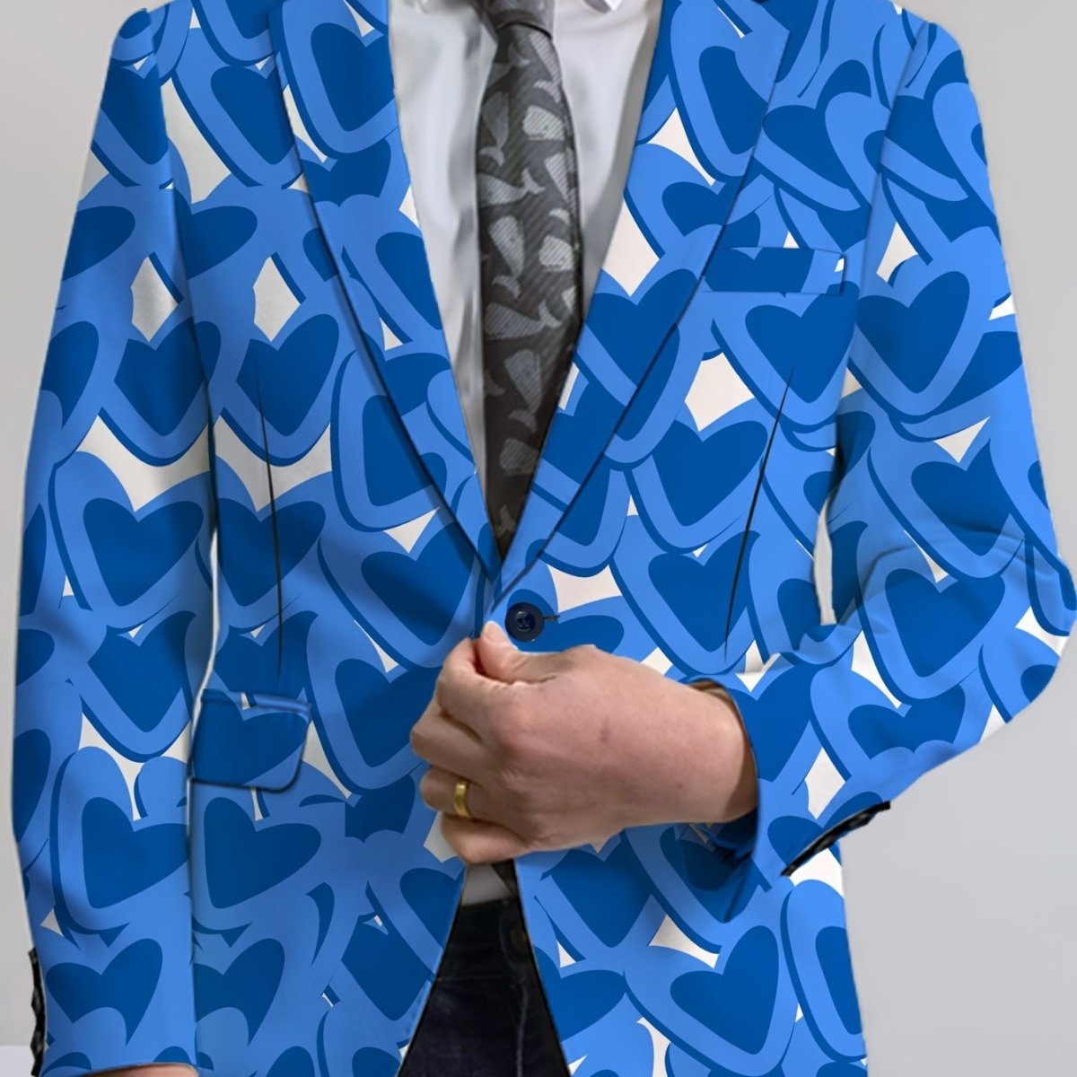 Men's SHOWLU classic solid color blazer with casual stretch lapel, button details, suitable for all seasons.