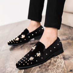 Men's Corduroy Oxfords - Low Top Dress Shoes, Slip - on Design, PU Lining, Rubber Sole for Comfortable Fit - SHOWLU FASHION STORE