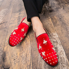 Men's Corduroy Oxfords - Low Top Dress Shoes, Slip - on Design, PU Lining, Rubber Sole for Comfortable Fit - SHOWLU FASHION STORE
