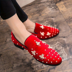 Men's Corduroy Oxfords - Low Top Dress Shoes, Slip - on Design, PU Lining, Rubber Sole for Comfortable Fit - SHOWLU FASHION STORE