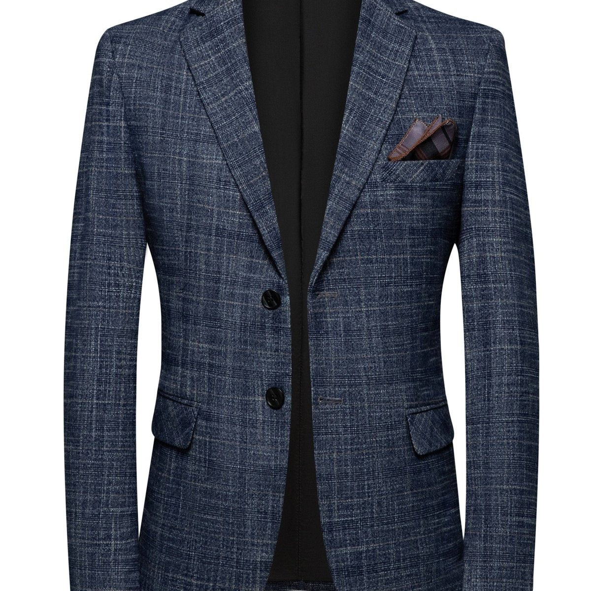 Men's Showlu single-breasted blazer in a tailored fit with notch lapels, suitable for business or casual wear in spring and fall.