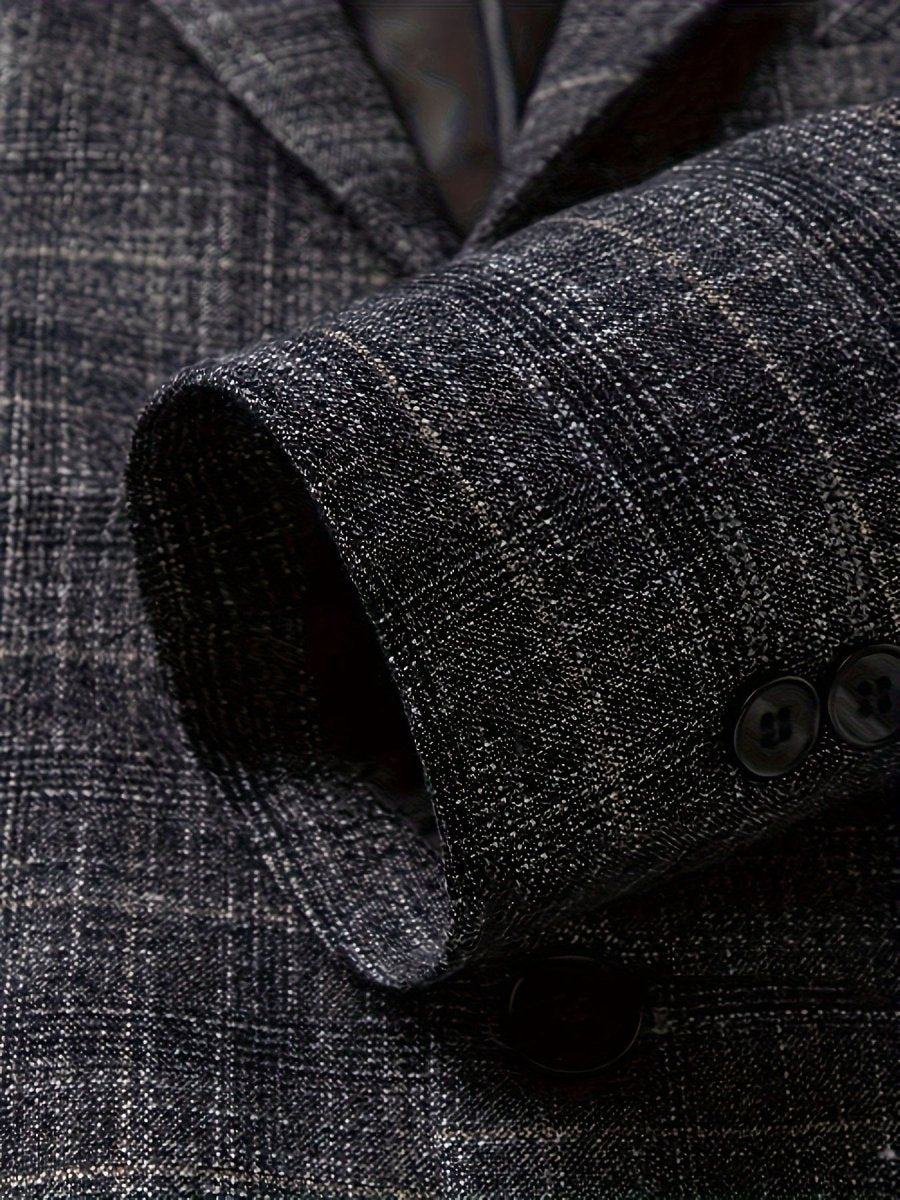 Showlu men's single-breasted marble blazer with notch lapels, tailored fit suit jacket for business and casual wear.