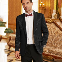 Men'S Floral Tuxedo Jacket Paisley Shawl Lapel Stylish Suit Blazer Jacket For Wedding, Dinner, Party, Prom - SHOWLU FASHION STORE