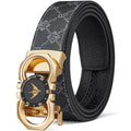 WilliamPolo men's automatic buckle belt with formal leather and PVC design, stylish and versatile for casual or dress wear.