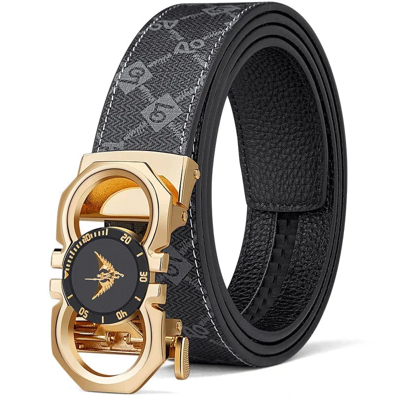 WilliamPolo men's automatic buckle belt with formal leather and PVC design, stylish and versatile for casual or dress wear.