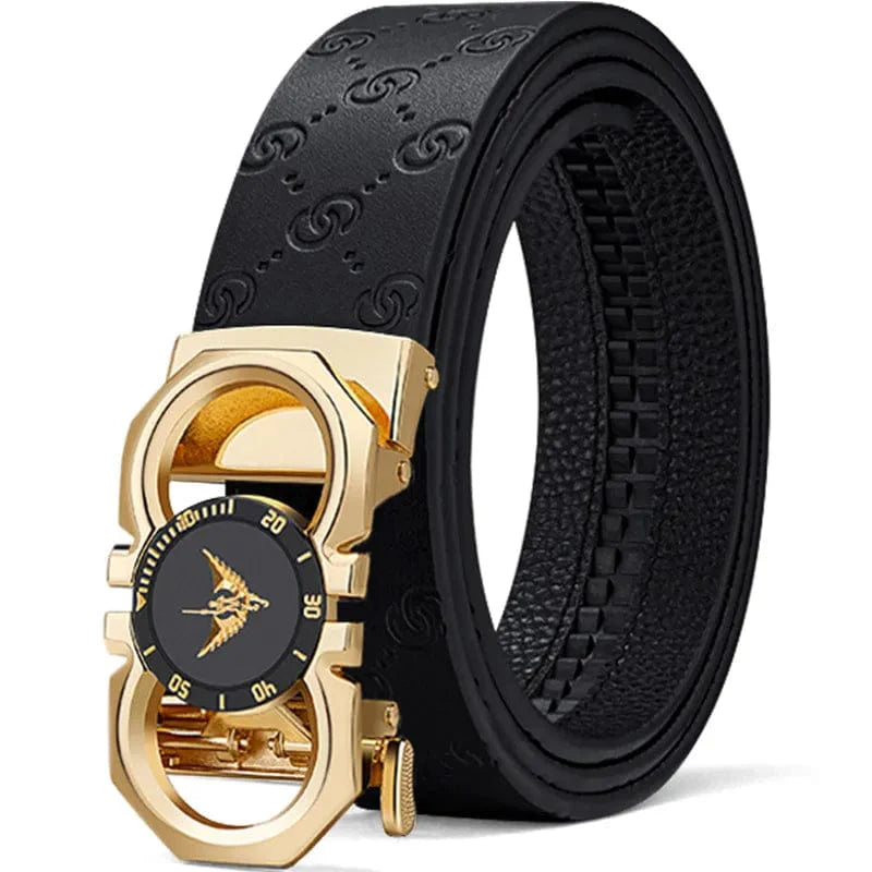 WilliamPolo men's automatic buckle belt with formal leather and PVC, featuring a sleek design for versatile and stylish wear.