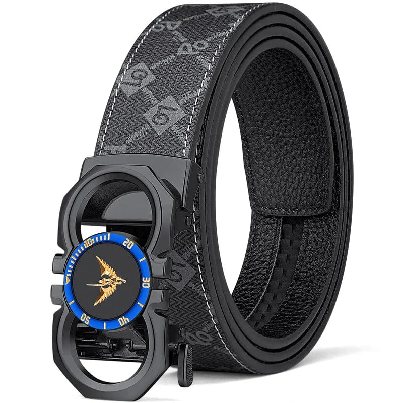 WilliamPolo men's automatic buckle belt featuring formal leather and PVC, stylish and versatile for casual or professional wear.