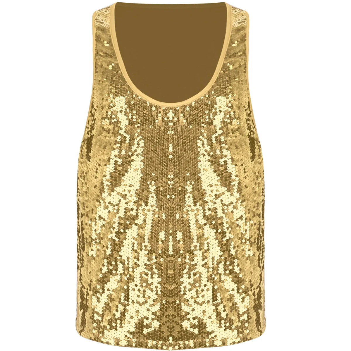 Men's glitter sequin dance vest by SHOWLU FASHION STORE, V-neck dance tank top with smooth lining for disco and club parties.