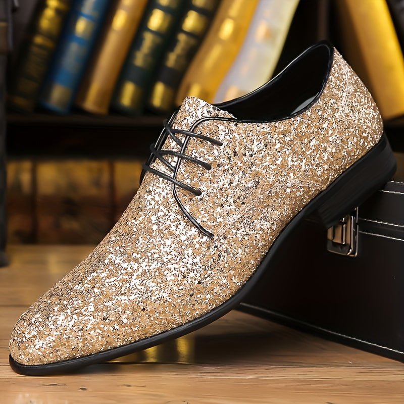 SHOWLU FASHION men's lace-up casual shoes with pointed toe, made of PU leather, stylish and comfortable for daily wear