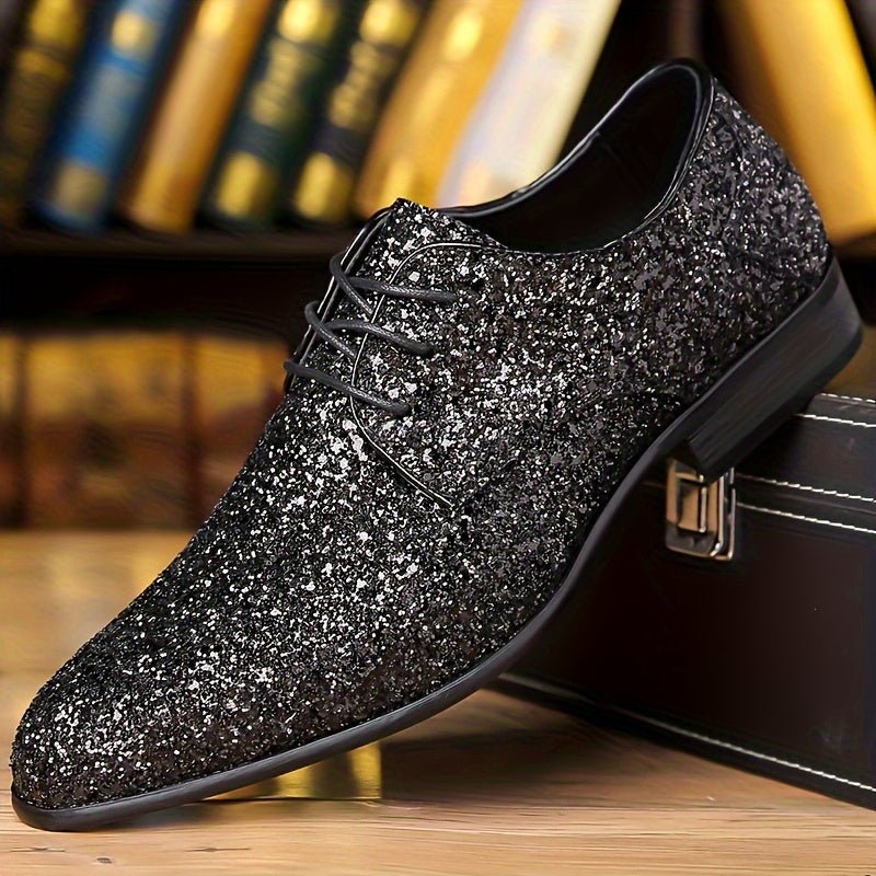 SHOWLU FASHION men's lace-up casual shoes with pointed toe, made of PU leather, stylish and comfortable for daily wear