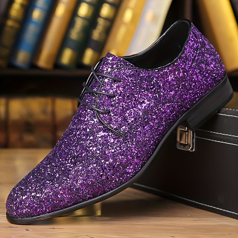SHOWLU FASHION men's lace-up casual shoes with pointed toe, made of PU leather, stylish and comfortable for daily wear.