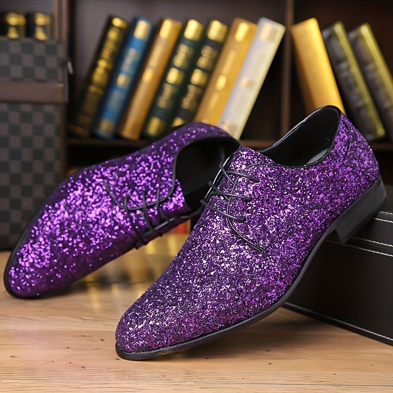 SHOWLU FASHION men's lace-up casual shoes with pointed toe and PU leather for comfortable daily wear.