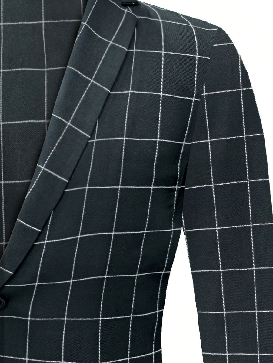Lightweight men's plaid casual blazer jacket by SHOWLU FASHION, featuring a regular fit and checkered design for a stylish look.
