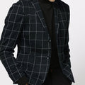 Men's lightweight plaid casual blazer jacket by SHOWLU FASHION, regular fit, checkered pattern, suitable for smart-casual wear.