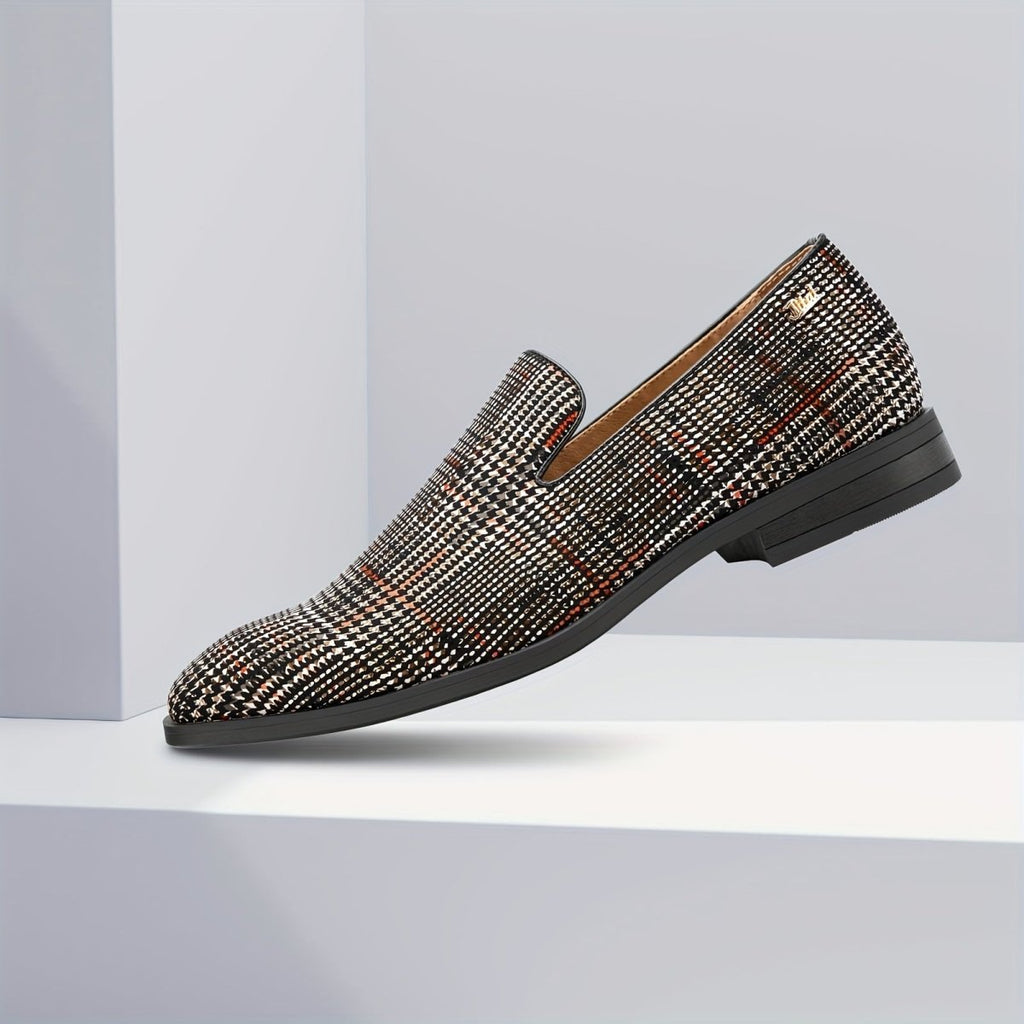 SHOWLU men's lightweight slip-on formal loafers with round toe, ideal for wedding and special occasions.