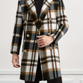 Men's plaid winter coat by SHOWLU FASHION, loose fit warm lapel jacket with stylish plaid pattern for autumn and winter wear.