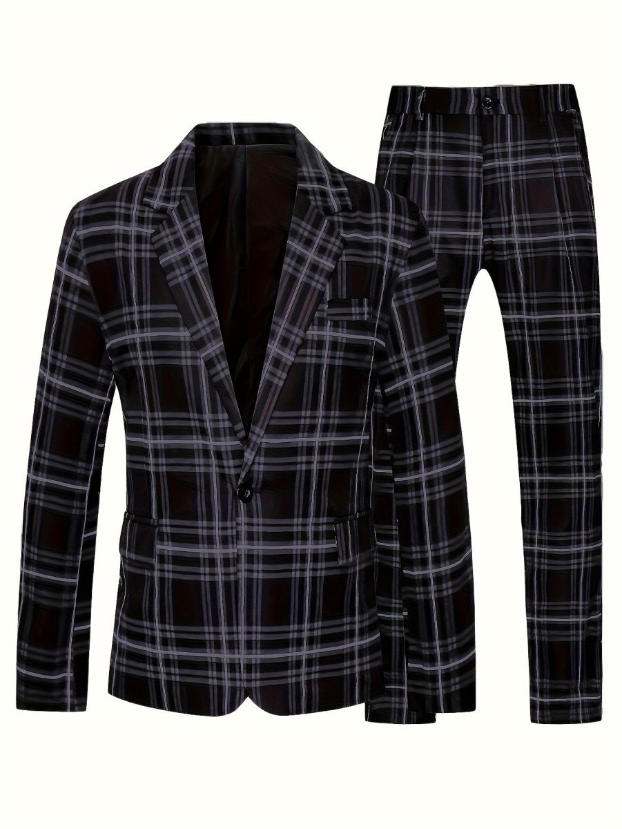 Men's plus size striped casual suit by SHOWLU FASHION STORE, featuring skinny fit, polyester fabric, lapel collar, and multiple pockets.