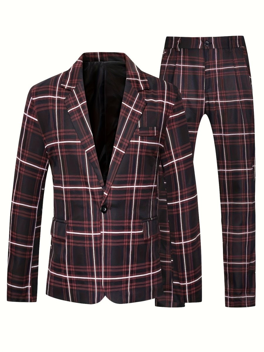 Men's plus size striped casual suit by SHOWLU FASHION STORE, skinny fit workwear with lapel collar and pockets, polyester fabric.
