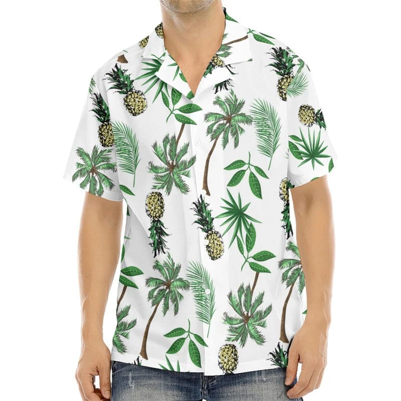 SHOWLU men's printed silk blend casual short sleeve V-neck shirt with bold pattern, perfect for outdoor streetwear fashion.