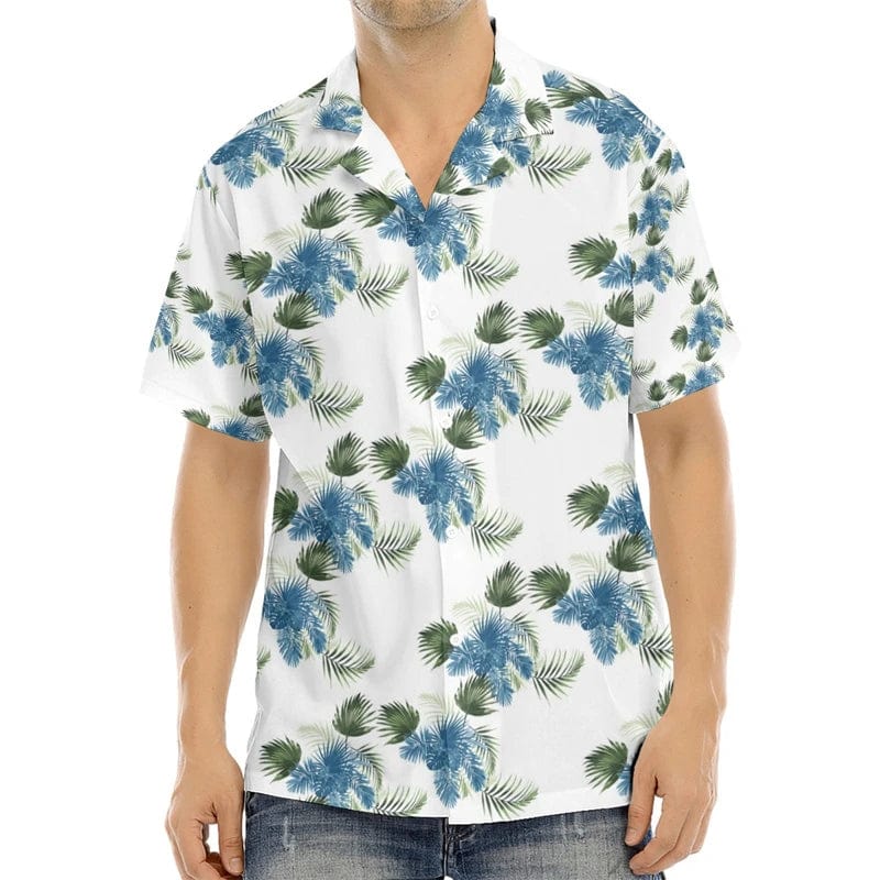 Men's printed silk-blend casual shirt by SHOWLU FASHION STORE, short sleeve V-neck design with colorful pattern, suitable for outdoor wear.
