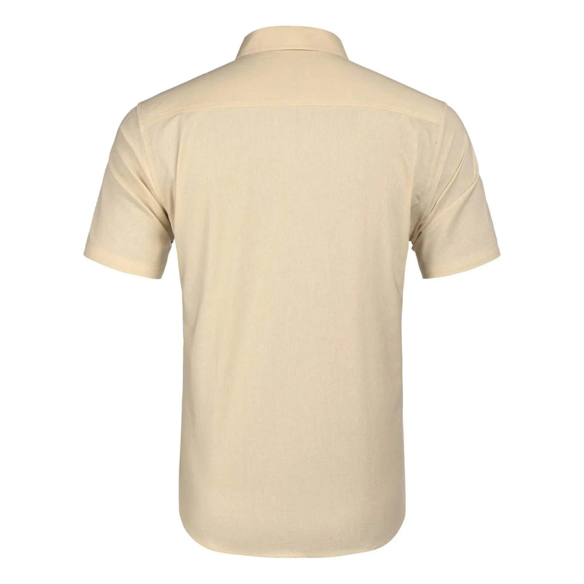 Men's Short Sleeve Linen Shirt Cuban Beach Tops Pocket Guayabera Shirts Social dress shirt Solid Shirts Flower Holiday - SHOWLU FASHION STORE