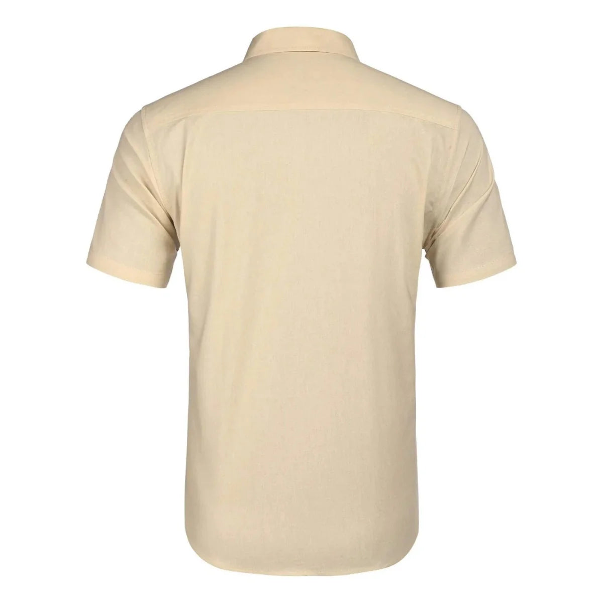 Men's short sleeve linen Cuban shirt with embroidered details, casual guayabera top perfect for beach and holiday wear.