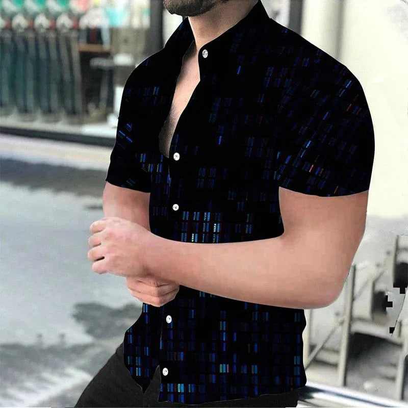 Men's vintage floral print short sleeve social shirt by SHOWLU FASHION STORE, featuring a stylish summer floral design and relaxed fit.