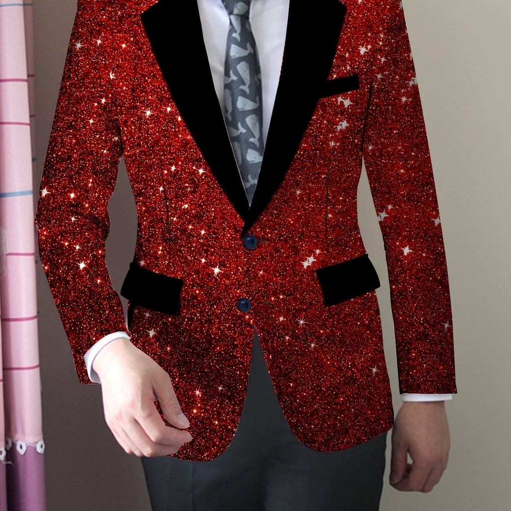 Men's SHOWLU slim fit blazer with long sleeves, button details, casual style, made of polyester and elastane for all seasons.
