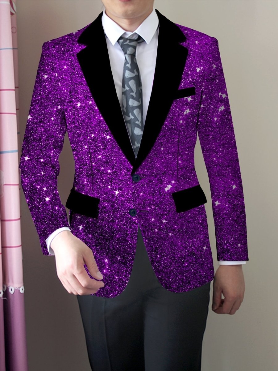 SHOWLU men's slim fit blazer with long sleeves, button details, casual style, polyester and elastane fabric, all-season suit jacket