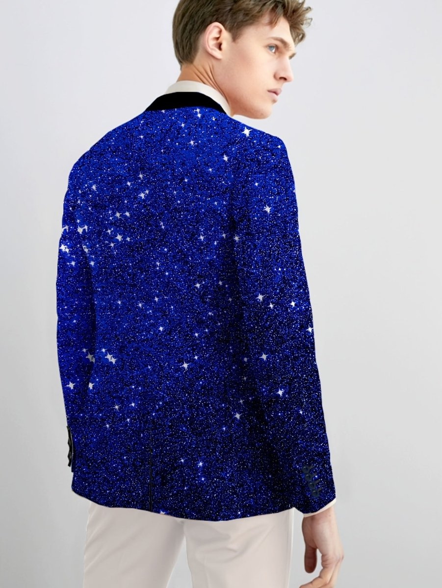 SHOWLU Men's slim fit casual blazer with long sleeves, button details, polyester-elastane fabric, suitable for all seasons.