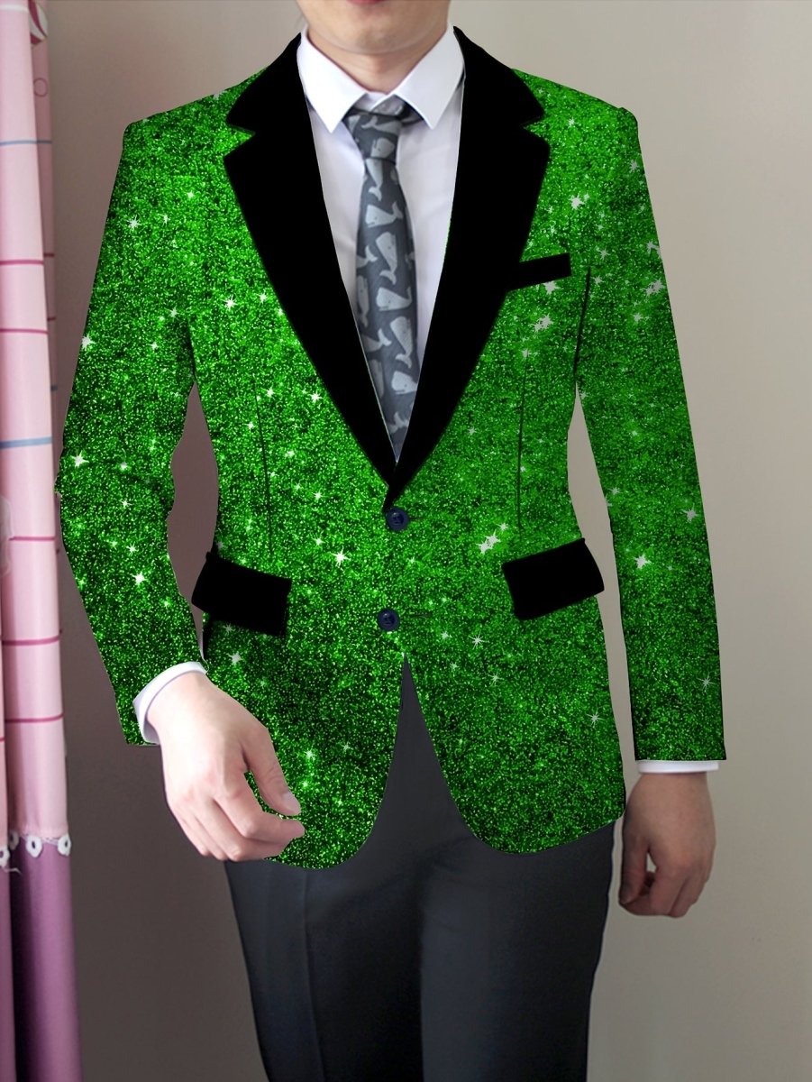 SHOWLU Men's slim fit blazer with long sleeves, button details, casual style, polyester-elastane fabric, versatile all-season suit jacket.