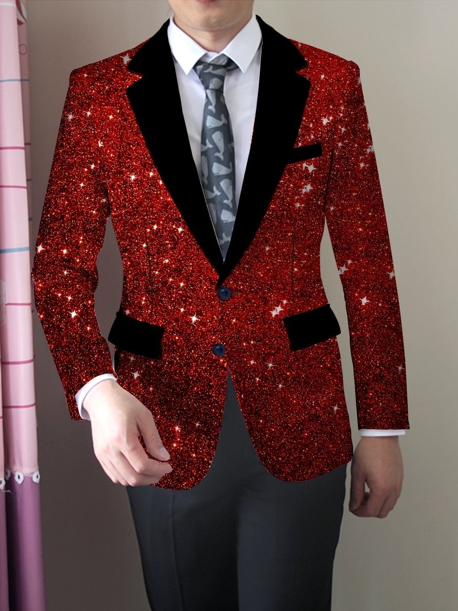 Men's slim fit blazer by SHOWLU FASHION STORE, casual long sleeve suit jacket with button details in trendy American style.