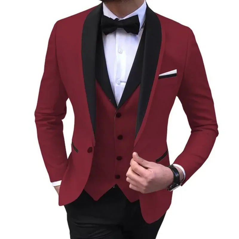 Men's Slimming Western - style Suits Smooths Your Silhouette Fashionable British Wedding Tuxedos Clothing - SHOWLU FASHION STORE