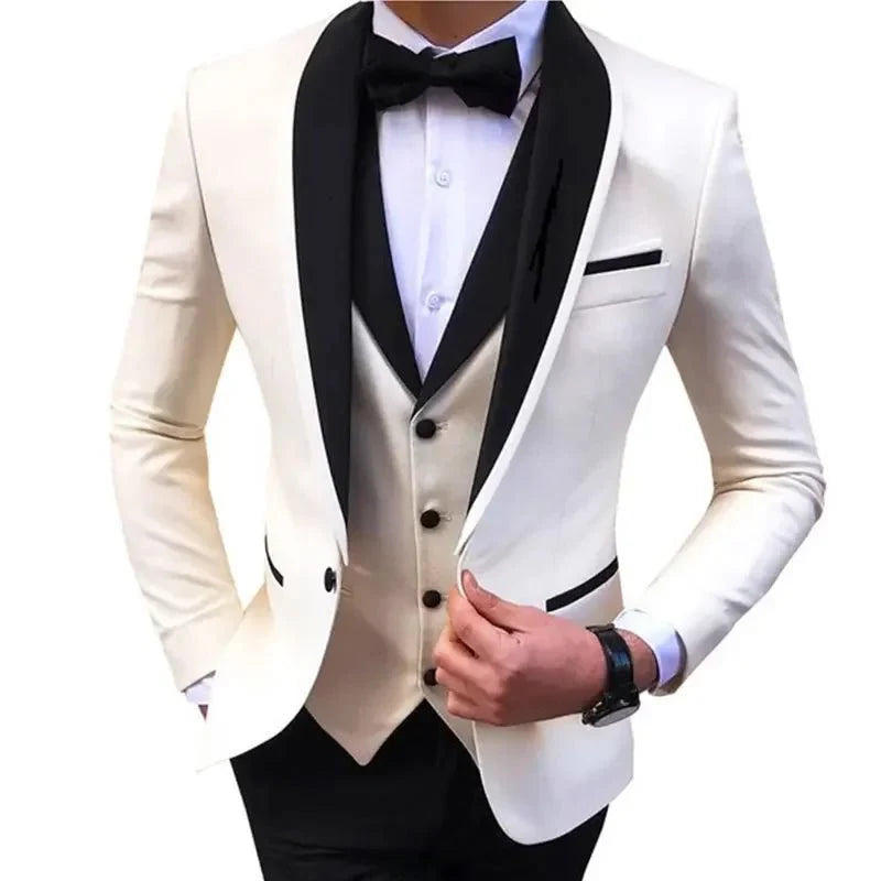 Men's slimming British style wedding tuxedo by SHOWLU Fashion Store, featuring a smooth silhouette and fashionable Western design.