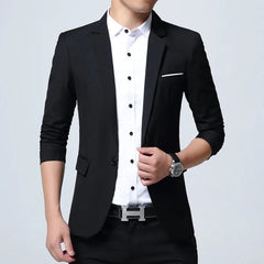 Men's Smart Casual Suit Blazers Slim Fit Sport Coat Fashion Formal Dress Groom Marriage Suit Coat Spring Autumn Outwear - SHOWLU FASHION STORE