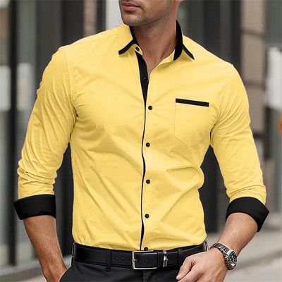 Showlu Fashion Men's Silk & Bamboo Fiber Formal Business Casual Shirt