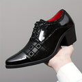 SHOWLU Men's microfiber leather dress shoes with lace-up design, non-slip sole, ideal for business and formal occasions
