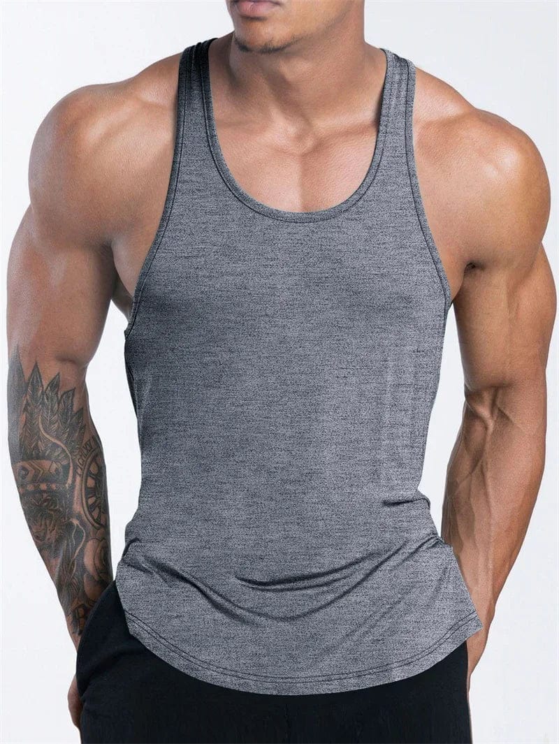 Men's quick drying sports tank top by SHOWLU FASHION STORE, breathable gym vest for running, basketball, and training.