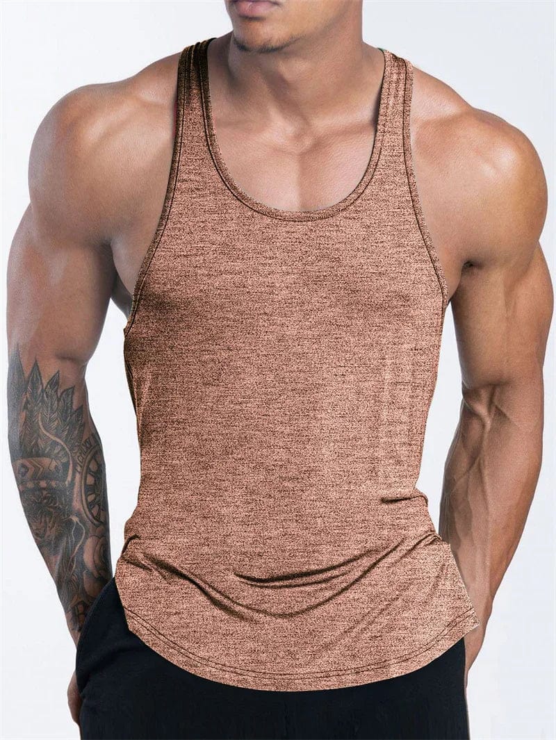 Men's quick drying sports tank top by SHOWLU FASHION STORE, breathable gym training vest for running, basketball, and fitness.