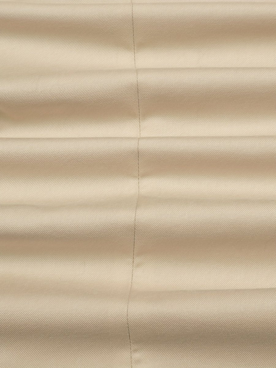 Men's beige single-button blazer with black shawl lapel, polyester fabric, long sleeves, stylish and versatile for all seasons.