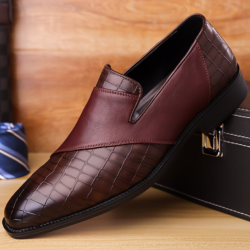 Men's black slip-on business shoes from SHOWLU FASHION STORE, made of microfiber leather, versatile for formal and casual wear