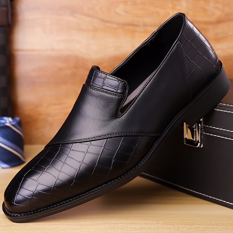 SHOWLU Men's business shoes slip-on microfiber leather loafers, stylish formal footwear for casual or formal occasions.