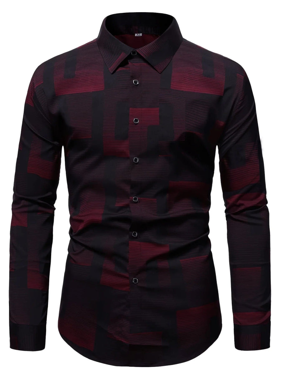 Men's Stylish Long Sleeve Casual Lapel Shirts Casual tops breathable full sleeve shirt for men daily basic Business shirt - SHOWLU FASHION STORE