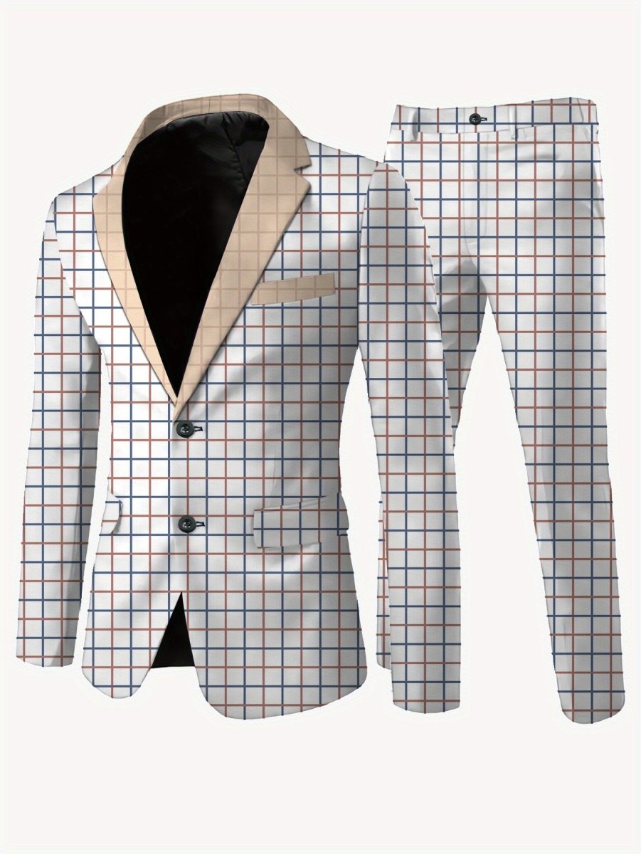 Men's casual skinny fit suit with lapel jacket and pants, SHOWLU FASHION STORE, stylish and modern men's fashion ensemble
